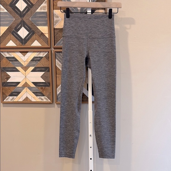 lululemon athletica Pants - Lululemon Lululemon Align Pant 25" Leggings Heathered Black Grey 4 EUC